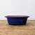 Side view of the oval cobalt blue glazed ceramic bonsai pot
