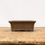 6 inch rectangular unglazed brown Yixing bonsai pot with a flared rim