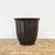 8 inch tall unglazed dark brown Yixing cascade bonsai pot with vertical ribs