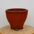 9 inch octagonal etched Yixing bonsai pot in reddish brown terracotta