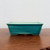 7 inch rectangular Yixing bonsai pot in turquoise teal with fine crazing