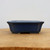 Side profile of the rectangular matte blue glazed bonsai pot