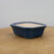 Small rectangular pot with a matte deep blue glaze and clipped corners