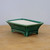Small rectangular deep green glazed bonsai pot