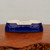 Underside of the low rectangular blue glazed ceramic bonsai pot