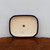 Top-down view of the rectangular cobalt blue glazed pot