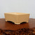 Rectangular cream glazed pot with a subtle crackle pattern