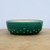 4 inch round Yixing bonsai pot in emerald green crackle with raised studs