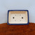 Top-down angled view of the rectangular glazed bonsai pot