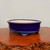 Shallow oval pot with a high gloss cobalt blue glaze