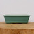7 inch rectangular Yixing bonsai pot in a matte sage green glaze