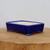 Rectangular pot with a glossy vibrant cobalt blue exterior