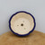 Top-down view of the four-lobed mokko cobalt blue bonsai pot