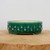 5 inch round Yixing bonsai pot in emerald green crackle with raised studs