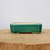 5 inch rectangular Yixing bonsai pot in a glossy emerald green, cut corners