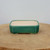 Shallow five inch forest green glazed rectangular bonsai pot