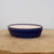 5 inch shallow oval Yixing bonsai pot in a glossy cobalt blue glaze