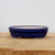 Side profile of the shallow oval cobalt blue glazed bonsai pot