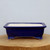 Deep cobalt blue glazed pot in a classic rectangular shape