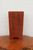Front view of the tall rectangular unglazed reddish brown pot
