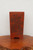 Tall rectangular unglazed pot in textured reddish brown clay