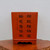 Front view of the rectangular unglazed pot with Chinese calligraphy