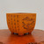 8 inch square etched cascade Yixing bonsai pot in terracotta orange