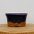 Handcrafted Sean Guo round bonsai pot with a two-toned design