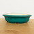 10 inch shallow oval green glazed Yixing bonsai pot with lobed corners