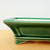 Side profile of the small rectangular pot in vibrant forest green