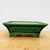 4.5 inch small rectangular Yixing bonsai pot in a glossy jade green glaze