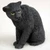 Miniature black panther figurine with a matte etched finish, a bonsai accessory