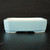 Front view of the 5 inch rectangular light blue glazed Yixing pot