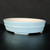 Light blue oval pot angled to show its cream lined interior