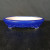 Shallow oval pot in cobalt blue with a raised bead pattern