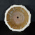 Fluted interior of the cream round pot with its drainage holes