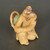 Handcrafted Chinese clay figurine of a woman in a resting pose