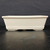 7 inch rectangular Yixing bonsai pot in a cream glaze with tapered sides