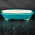12 inch oval Yixing pot in teal with raised bead detailing