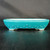 12 inch oval riveted Yixing bonsai pot in a glossy teal turquoise glaze