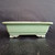 7 inch rectangular Yixing bonsai pot in soft celadon green with an overhanging rim