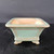 5 inch square Yixing pot in a soft speckled mint green glaze