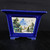 Front view of the 8 inch square Yixing pot in deep cobalt blue