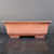 16 inch rectangular unglazed Yixing bonsai pot in matte reddish brown terracotta