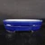 8 inch oval Yixing bonsai pot in glossy cobalt blue with a horizontal ridge