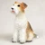Miniature Wire Fox Terrier figurine seated and looking alertly upward