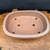 Top-down view of the 12.25 inch unglazed oval Reiho bonsai pot