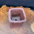 High angle view of the reddish brown basket-weave Tokoname accent pot