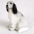 Miniature blue belton English Setter figurine seated and looking upward