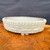 10 inch antique signed Shuho oval bonsai pot front view with textured banded detail